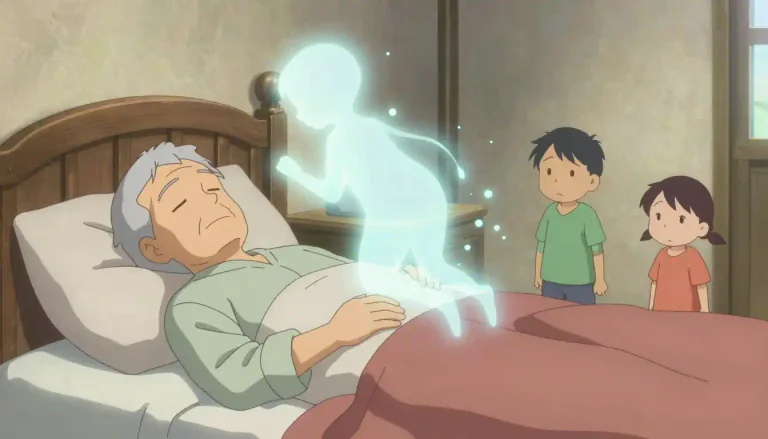 Visual representation of "death" - The end of life of a person or creature.