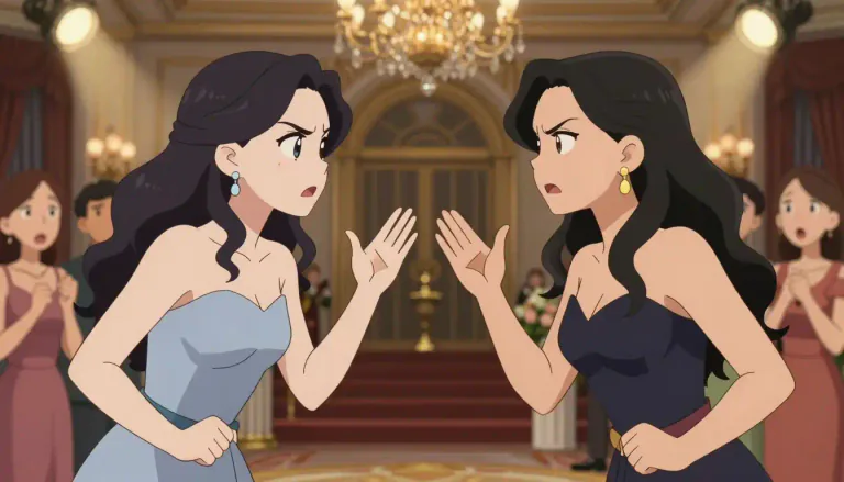 Visual representation of "catfight" - An intense or heated argument between two people, especially women.