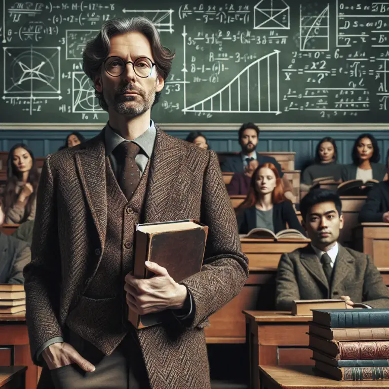 Visual representation of "tweedy" - Relating to or characteristic of people who are educated but only interested in their narrow fields of interest, especially academia