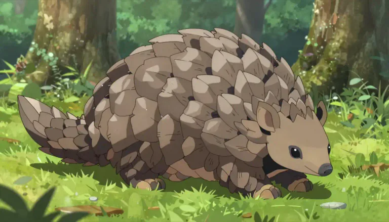 Visual representation of "pangolin" - A type of wild animal commonly found in Asia and Africa, known for its hard, protective covering made of keratin.