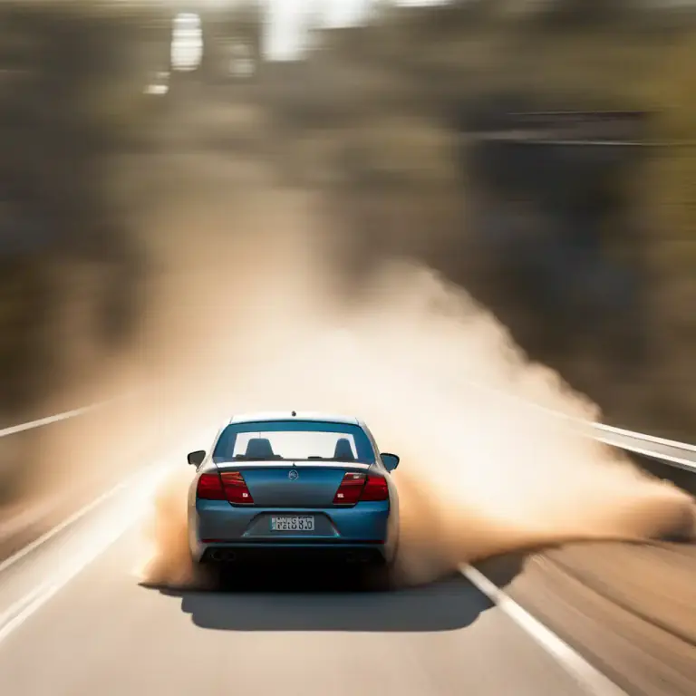 Visual representation of "smoke" - To move, drive or go quickly