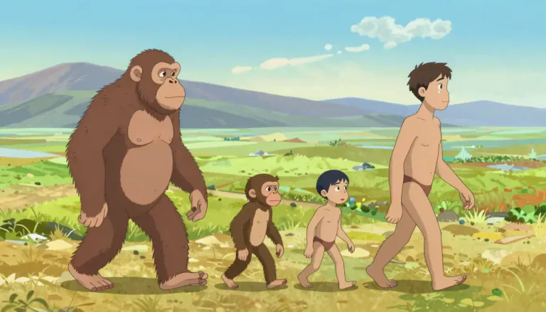 Visual representation of "hominid" - A type of primate that includes humans and their closest extinct relatives.