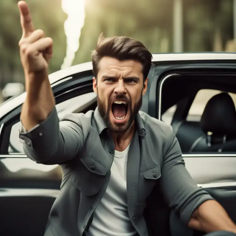 Visual representation of "give somebody/get the bird" - To insult someone by showing a rude gesture.