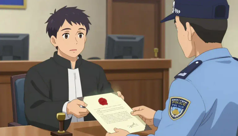 Visual representation of "warrant" - A legal paper that gives official permission to do something