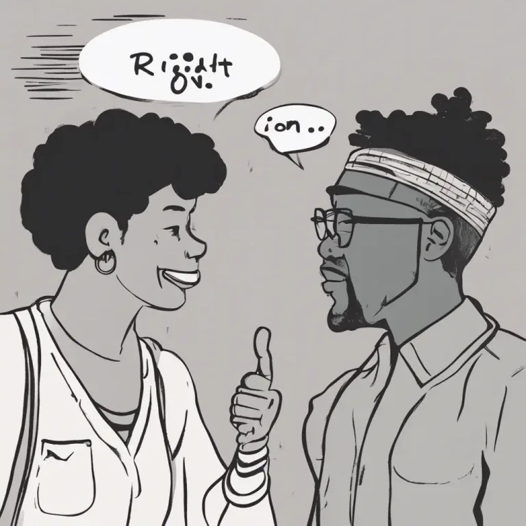 Visual representation of "right on" - Used to express strong agreement or to show approval