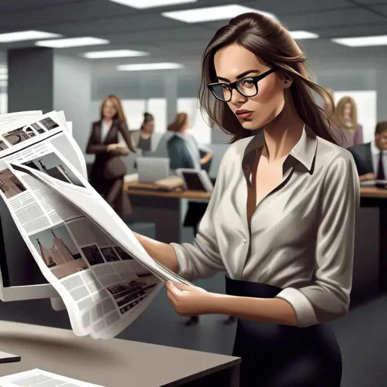 Visual representation of "edit" - To be in charge of the content in a newspaper, magazine, or website