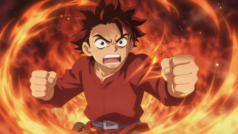 Visual representation of "fiery" - Having a passionate and quick-tempered nature.