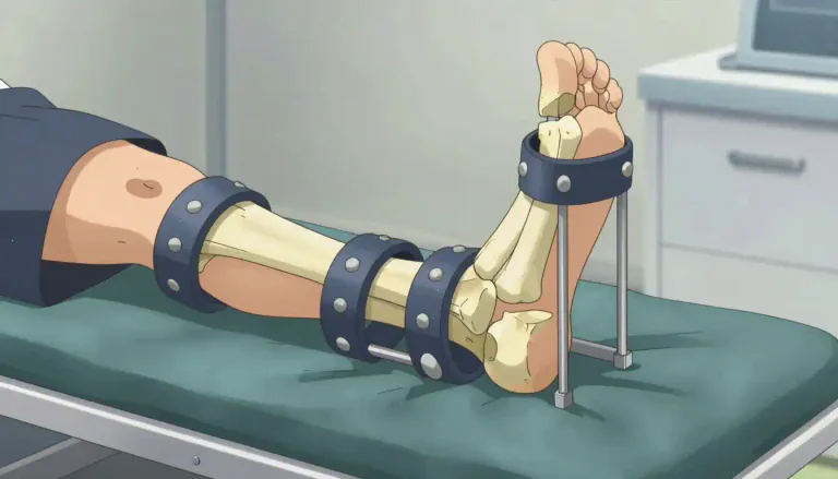 Visual representation of "fixator" - A device that stabilizes a body part, especially bones or joints, during recovery or surgery.