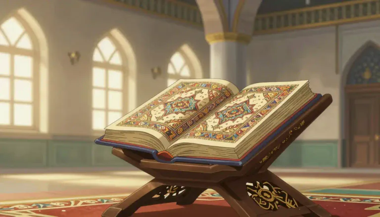 Visual representation of "koran" - The holy book of the religion Islam.