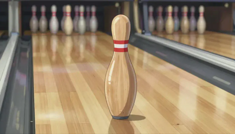 Visual representation of "skittle" - One of the wooden pins in the game of skittles