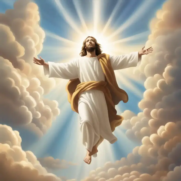 Visual representation of "ascend" - In a religious context, to move up to heaven.