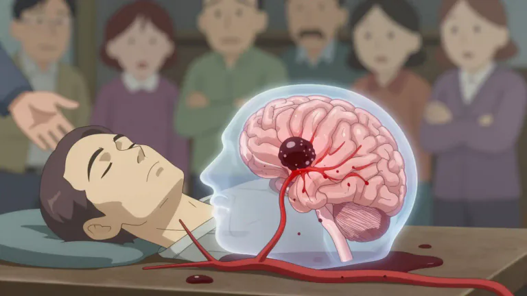 Visual representation of "apoplexy" - A medical condition that happens when blood suddenly stops reaching your brain, causing you to become unconscious.