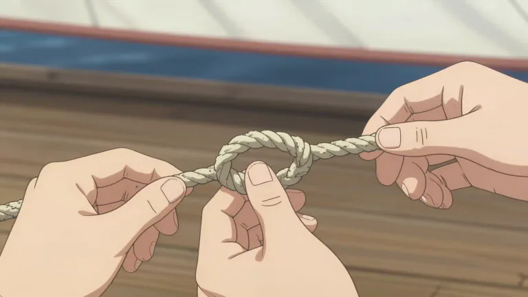 Visual representation of "bowline" - A type of knot used in sailing