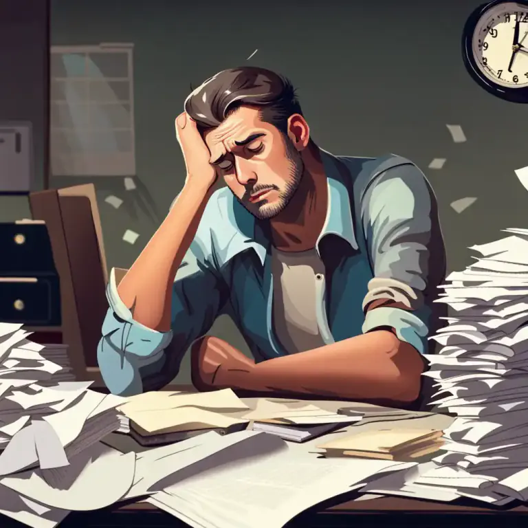Visual representation of "wade through" - To struggle through something difficult, usually requiring a lot of time and effort.