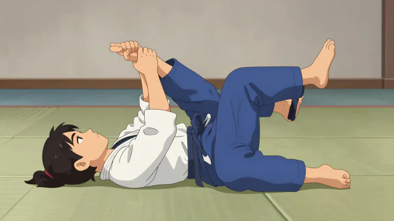Visual representation of "armbar" - A submission move in martial arts where an opponent's arm is held in a way that puts pressure on the elbow joint, often forcing them to submit.