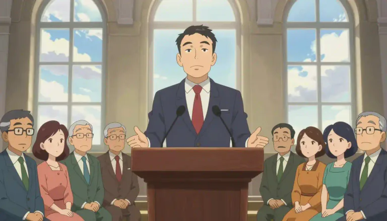 Visual representation of "statesmanlike" - Behaving or showing qualities like a statesman or leader, often showing wisdom, dignity, and good judgment.