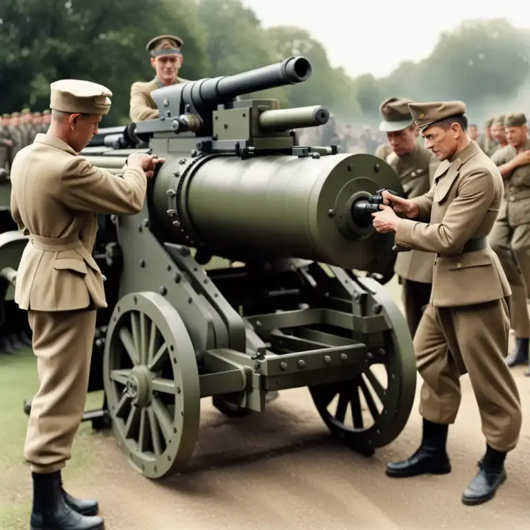 Visual representation of "artillery" - The part of an army that uses large guns.