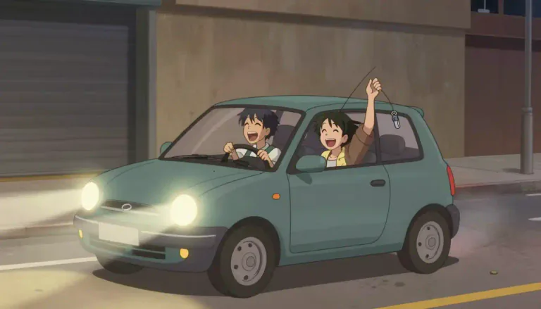 Visual representation of "joyride" - A fun or enjoyable ride in a vehicle, often taken without the owner's permission.