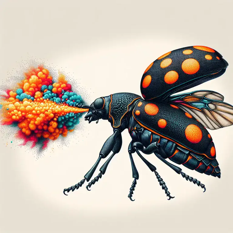 Visual representation of "bombardier" - A type of beetle that sprays a hot, pungent liquid as a defense mechanism.