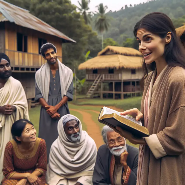 Visual representation of "missionary" - Related to people who are sent by a religious organization to teach and convert others to their religion.