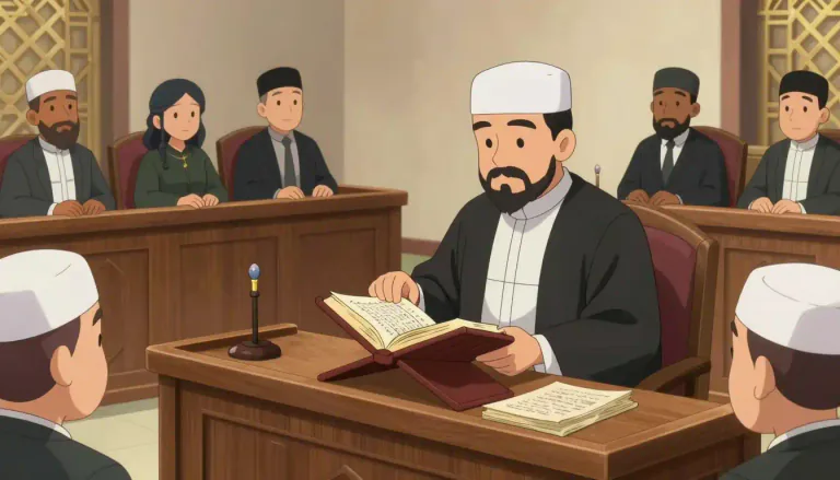 Visual representation of "shari'a" - A system of Islamic law derived from the Quran and the teachings of Prophet Muhammad, regulating various aspects of daily life.
