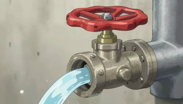 Visual representation of "valve" - A device which controls the movement of liquid or gas from one part to another.