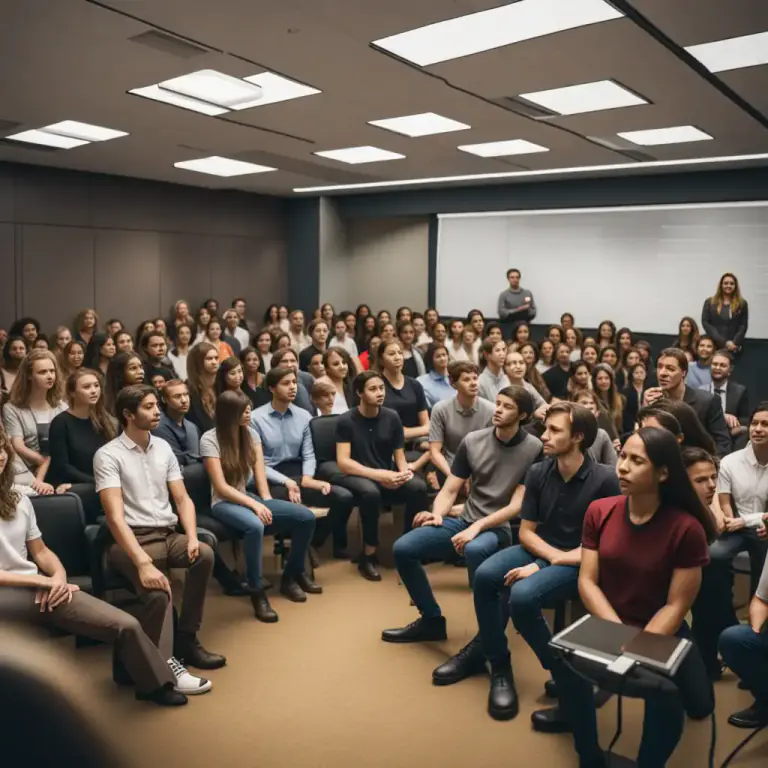 Visual representation of "be in attendance" - To be present at an event or a place
