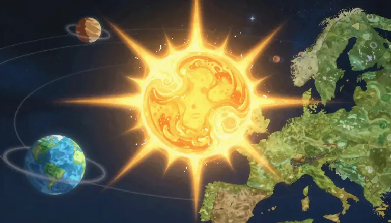 Visual representation of "sun" - The star that the earth goes around, the centre of our solar system