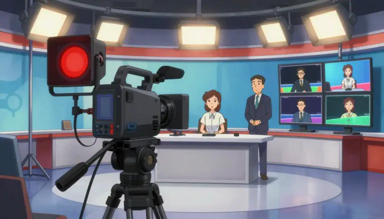 Visual representation of "videocamera" - Videocameras are used in broadcasting to transmit live video to an audience.