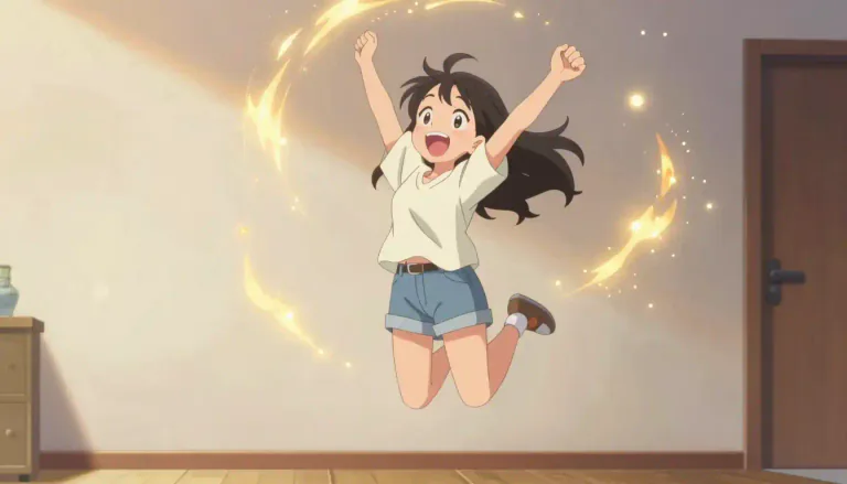 Visual representation of "glee" - A feeling of happiness or joy