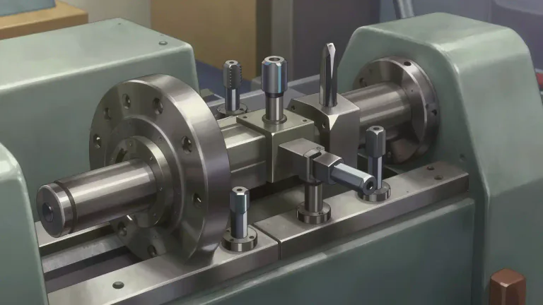 Visual representation of "turret" - A device in an industrial machine for holding, moving, or supporting tools or other working parts.