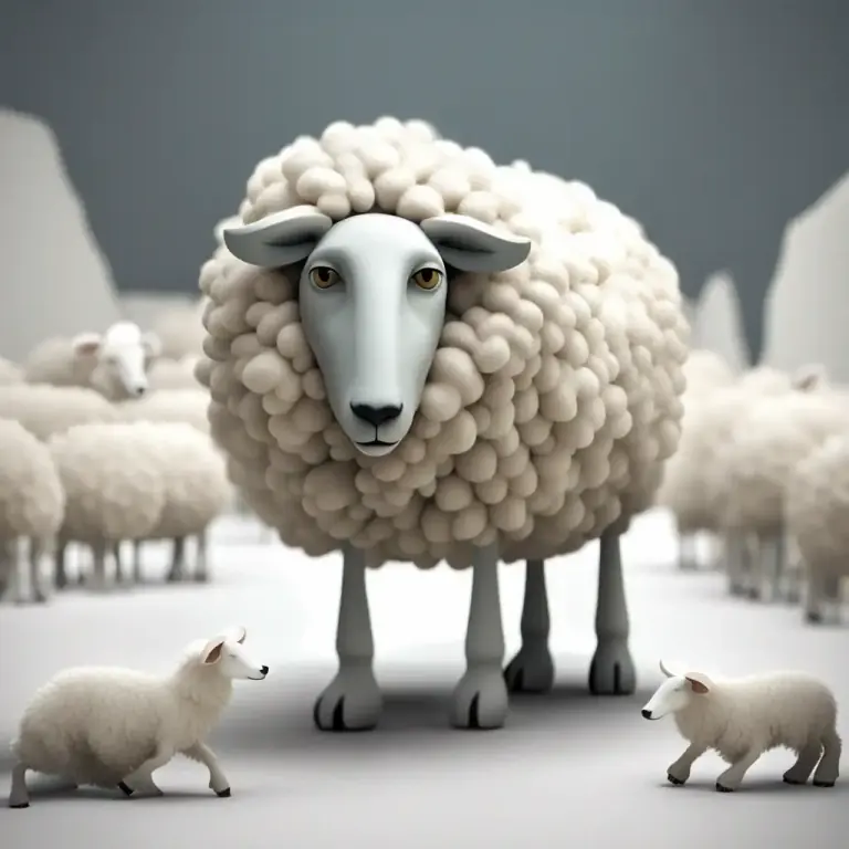 Visual representation of "wolf" - In the expression 'a wolf in sheep's clothing', someone who appears to be friendly but is really dangerous.