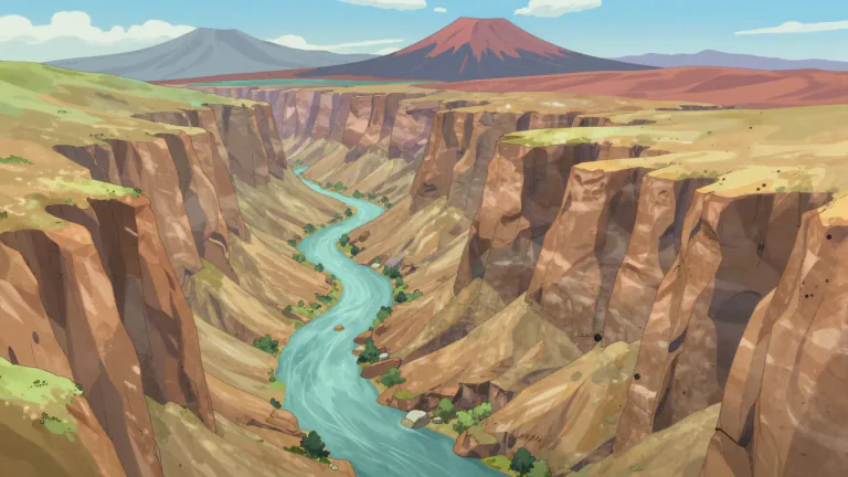 Visual representation of "uniformitarian" - The principle that current geological processes can explain the features of the Earth's surface and that these processes have been consistent over time.