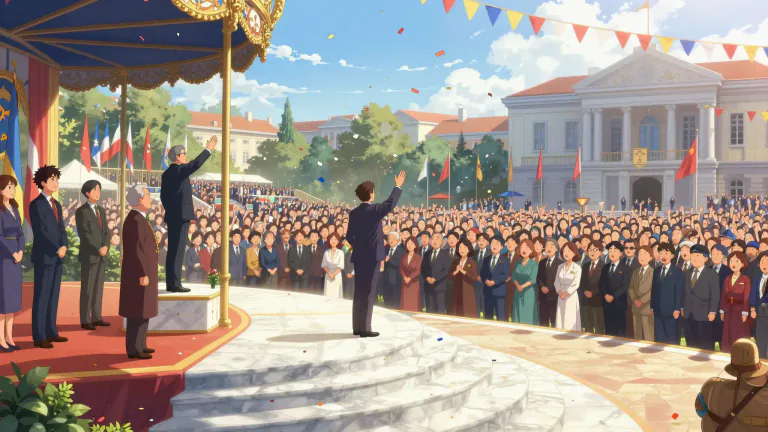 Visual representation of "inaugural" - a speech or ceremony at the beginning of something