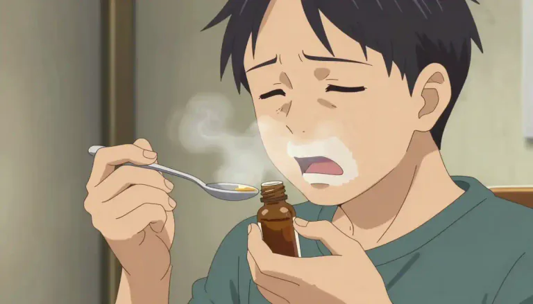 Visual representation of "antitussive" - A medicine that suppresses coughing.
