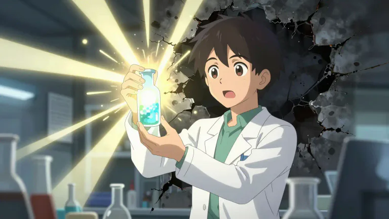 Visual representation of "breakthrough" - A sudden, dramatic, and important discovery or development