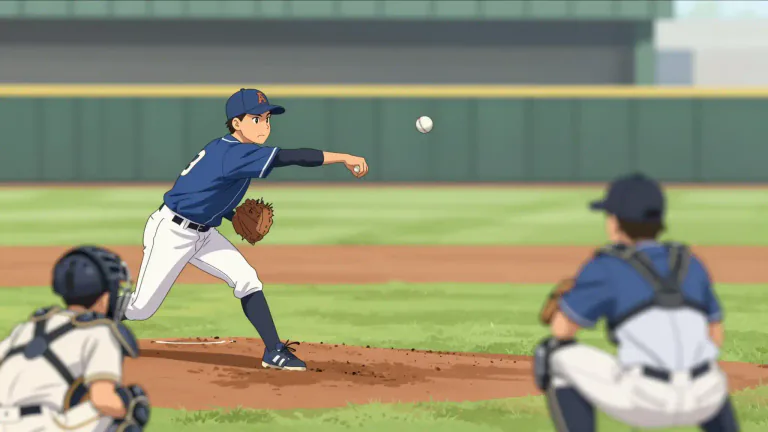 Visual representation of "pitch" - To throw something.