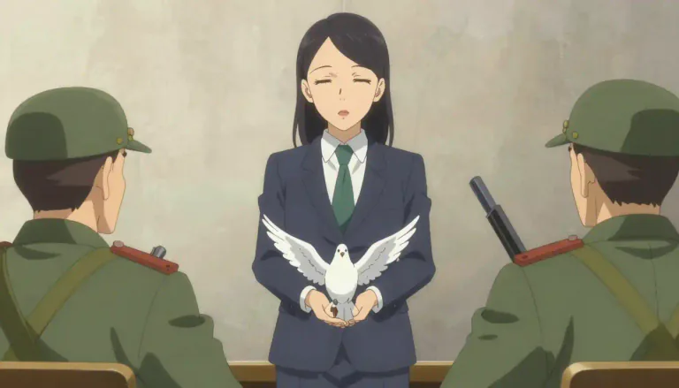 Visual representation of "dovish" - Favoring peace, against war or violence