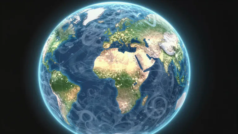 Visual representation of "noosphere" - The noosphere is the sphere of human thought and consciousness that surrounds the Earth.