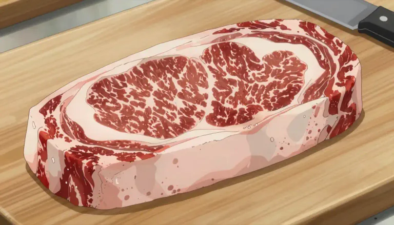 Visual representation of "marbled" - Having different colors mixed together, like marble stone.