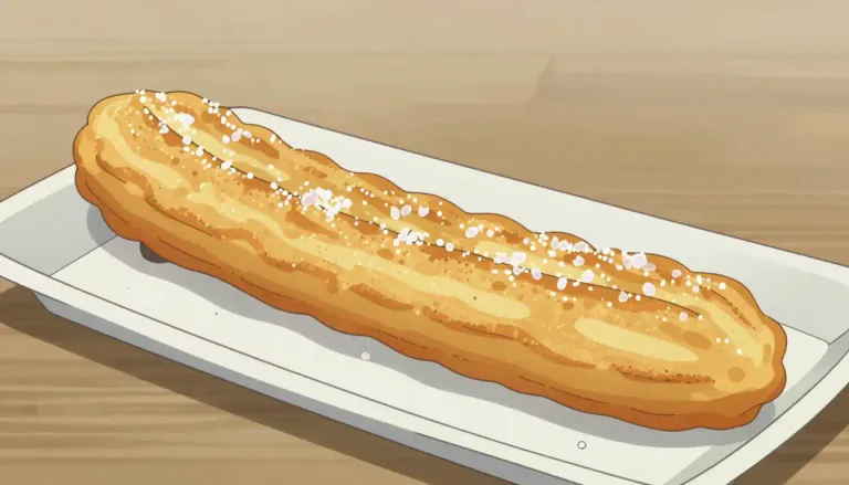 Visual representation of "churro" - A churro is a long, thin pastry made from fried dough that is typically sprinkled with sugar.