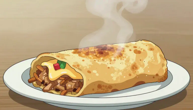 Visual representation of "chimichanga" - A chimichanga is a deep-fried tortilla filled with a savory mixture of meat, cheese, and sometimes vegetables.