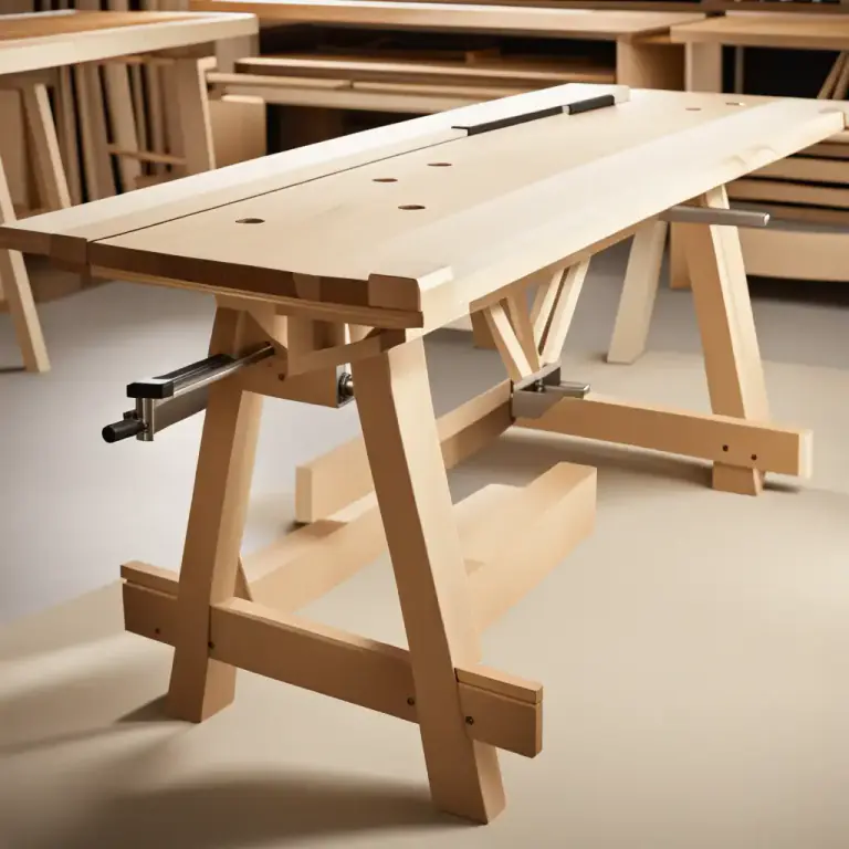 Visual representation of "trestle" - A piece of equipment formed of two legs joined at the top by a horizontal crosspiece, used for supporting a table top or surface at an adjustable height.