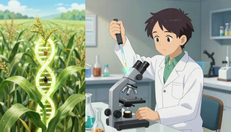 Visual representation of "transgenic" - Refers to an organism that contains a segment of DNA from another species, which has been introduced through genetic engineering.