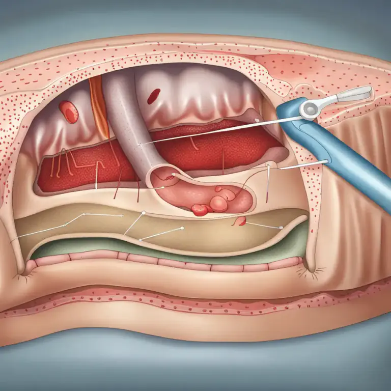 Visual representation of "adhesion" - An abnormal union of tissue during healing of a wound
