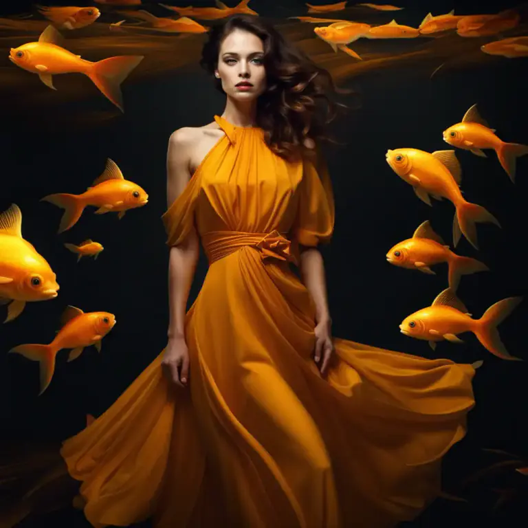 Visual representation of "goldfish" - A dark yellow color.