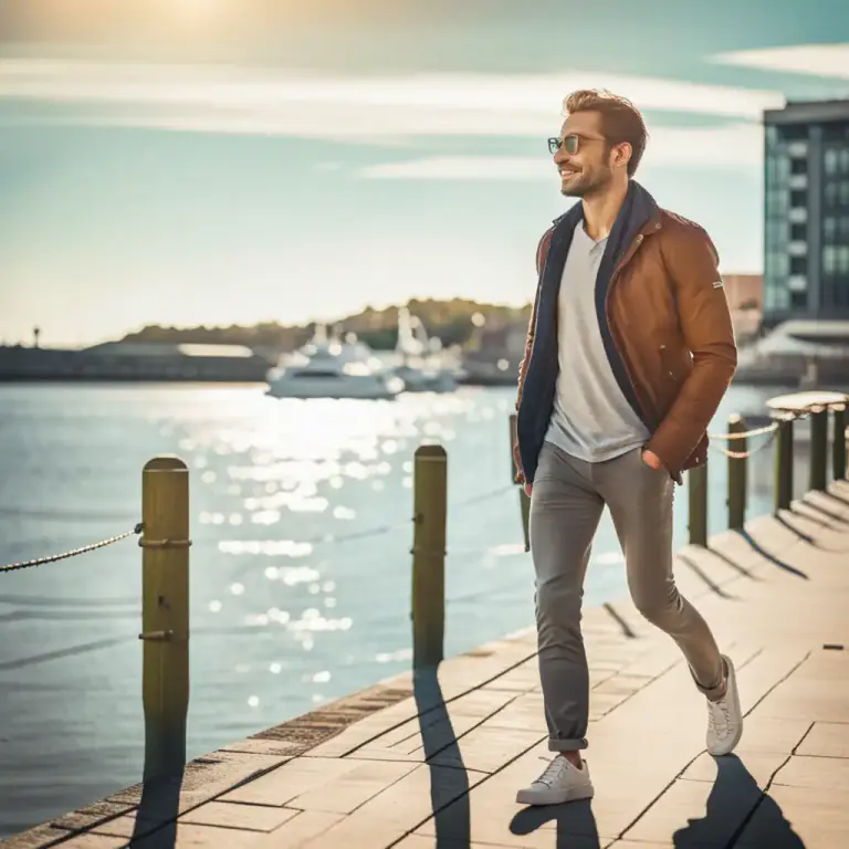 Visual representation of "saunter" - a slow and relaxed walk