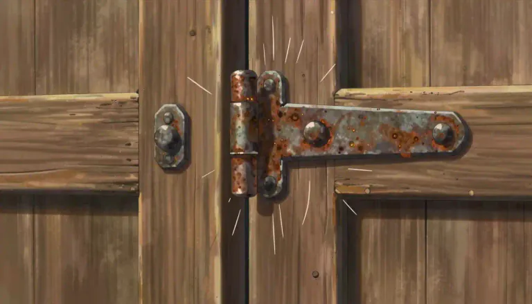 Visual representation of "squeaky" - Making high pitched, short sounds, like a door hinge that needs oiling