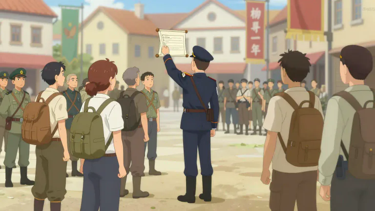 Visual representation of "levy" - To draft or enlist people for military service.