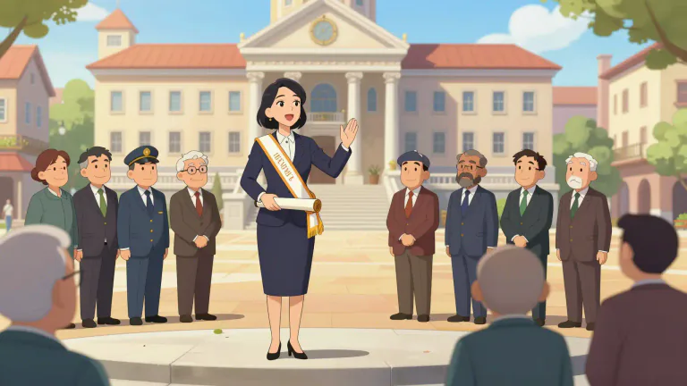 Visual representation of "mayoralty" - The position, duty, or period of service of a mayor